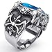 KONOV Mens Crystal Stainless Steel Ring, Gothic Dragon Claw, Blue, Size 12