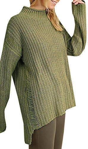 Dressit Women Turtleneck Knitted Sweater Long Sleeve Loose Oversized Pullover Jumper Top