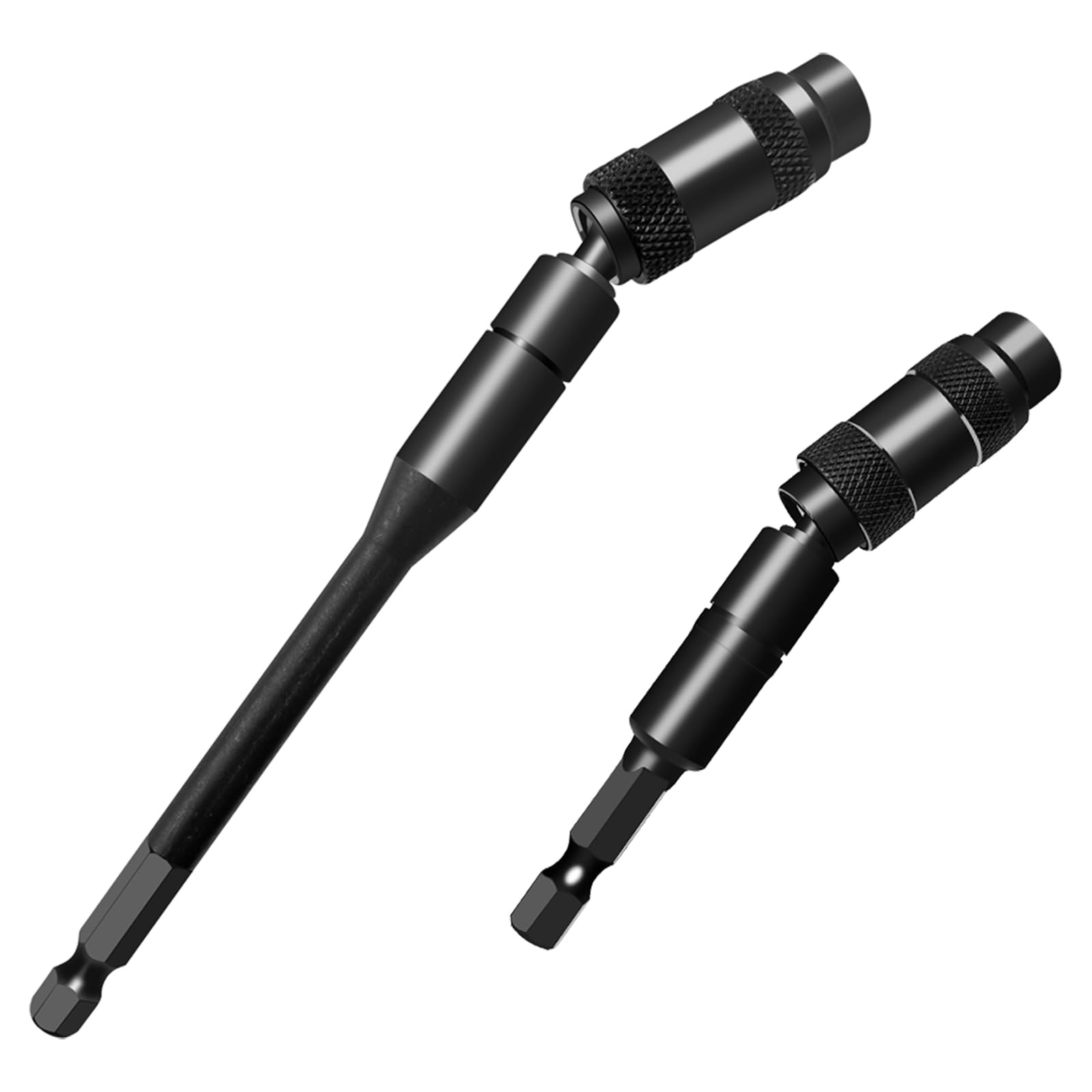 SyiXute 2 Pcs Magnetic Drill Bit Holders,1/4" Hex Pivoting Bit Holder,92mm & 144mm Quick Release Flexible Screw Drill Tips Holder Extender for Narrow Spaces or Corners