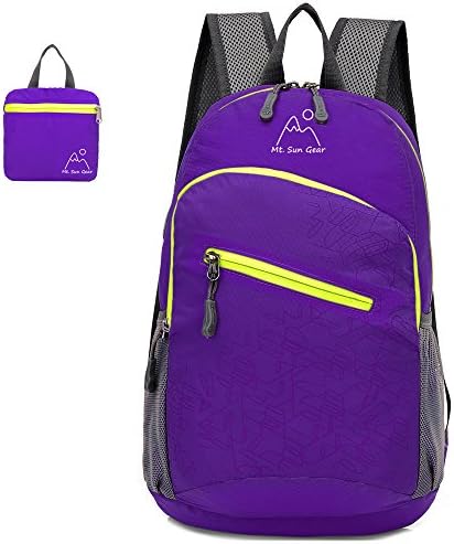 Mt Sun Gear Planet Pack Super Lightweight Stowable, Packable, Backpack, Water Resistant Travel Hiking Daypack For Men & Women Five Colors (Purple)