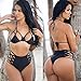 Canserin Women Sexy Push-up Bandage Swimsuit (L, Black)