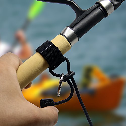 SAMSFX Adjustable Kayak Safety Bungee Paddle Leash Fishing Rod Leash Accessory Leash 2pcs
