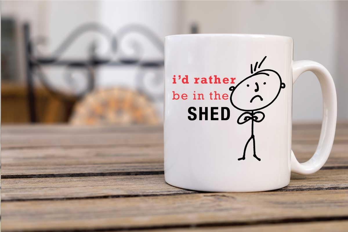 60 Second Makeover Limited Mens I'd Rather Be in The Shed Mug Garden Shed Present Dad Boyfriends for Men Gardening Fathers Day Grandad Gifts for Gardeners Man Cave Accessories Allotment