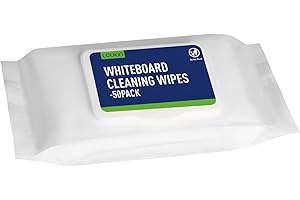 LOUKIN Dry Erase Wipes, Whiteboard Cleaning Wipes, Non-Toxic Cleaning Wipes for Whiteboard, 50 Wipes Per Pack