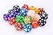 25 Count Assorted Pack of 20 Sided Dice - Multi Colored Assortment of D20 Polyhedral Dice