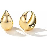 HUGE TOMATO 925 Sterling Silver Earrings, Small Chunky Hoop for Women Teens, 14K Gold Plated Huggie Earrings, Minimalist Jewelry Gift Box, Hypoallergenic for Daily Wear