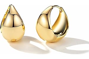Huge Tomato Chunky Gold Hoop Earrings 18K Gold Plated Hoop Earrings Chunky Huggie Earrings for Women, Minimalist Jewelry Gift