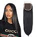 Unprocessed Brazillian Virgin Hair Straight Lace Closure size 4x4 100% Human Hair Li Queen Top Lace Closure Free Part 1B# Color 20 inch