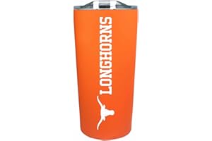 Campus Colors NCAA Stainless Steel Tumbler perfect for Gameday - 18 oz - Double Walled - Keeps Drinks Perfectly Insulated (Texas Longhorns - Texas Orange, 18oz)