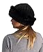 Peach Couture Unisex Double Layered Cable Knit Faux Fur Warm Windproof Cossack Hat (Black)