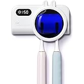Toothbrush Holder & UV Sanitizer, FullHouse Toothbrush Cleaner with Air Drying and Rechargeable, Bathroom Wall Mounted, for All Electric & Manual Toothbrush