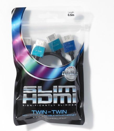 SlimHDMI 0.5m (50cm) Twin-Twin Cable, The World's Slimmest HDMI Lead? (Gold Plated, 1080p, 3D, High Speed, ARC) - Image 5