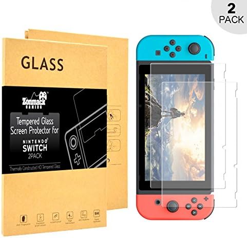 Premium Nintendo Switch Tempered HD Glass Screen Protector Kit (2-Pack) Ultra-Thin (0.2 mm), Highest Quality Accessory by Zonmack Gaming