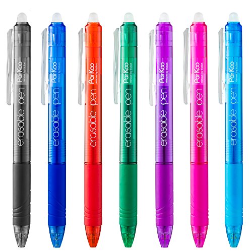 ParKoo Retractable Erasable Gel Pens Clicker, Fine Point, No Need for White Out, Assorted Color Inks for Planners and…