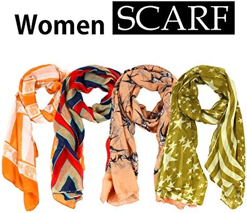 The Elixir Fashion Womens fashion Scarf 4 packs in various color, 4 scarves bundle Type C