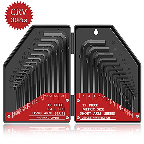 Hex Key Wrench Set, Kingsdun 30 Pcs Hex-L Allen with Hard Case - Thumbnail 7