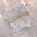 LaRibbons 1 inch White Sheer Organza Ribbon with Gold Glitter Metallic for Decoration, Craft, Gift Wrappping - 10 Yard/Spool