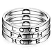 Jstyle 3 Pcs Faith Love Hope Stainless Steel Rings for Men Women Stackable Band Ring Wedding Engagement Fashion Band