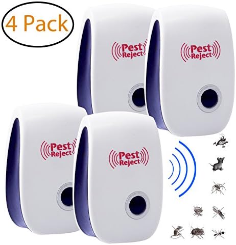 Fireflyhome 4 Pack Plug In Ultrasonic Pest Repeller (4 pack) - Squirrel Rodent, Mice Rats Insects Mosquito Repellent Outdoor and Indoor - Get All The Pest Control