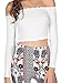 PRETTODAY Women's Sexy Off Shoulder Crop Tops Short Sleeve Shirts Casual Slim Tees