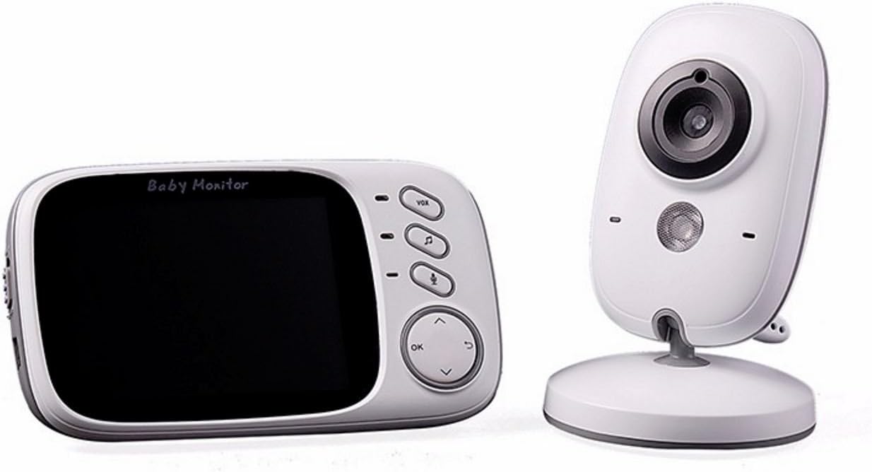 [New 2017] iGuard Baby Monitor & Camera 3.2" Full Color LCD Monitor with Night Vision, Temperature Monitoring, 2-Way Talk Back System, and lullabies. Long Battery Life and Long Range!