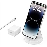Belkin Magnetic Wireless Charger Stand - MagSafe Compatible - Magnetic iPhone Charger - Wireless Charger - Works with Apple i