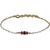 Luna Tide Garnet Dainty Bracelet in Bronze