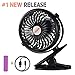 Battery Powered Fan Clip on Rechargeable Portable Mini USB for Table Stroller Outdoor, Black