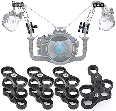 Peastrex 4 Pcs 1" Aluminum Ball Clamp Mount for Underwater Diving Light Arms