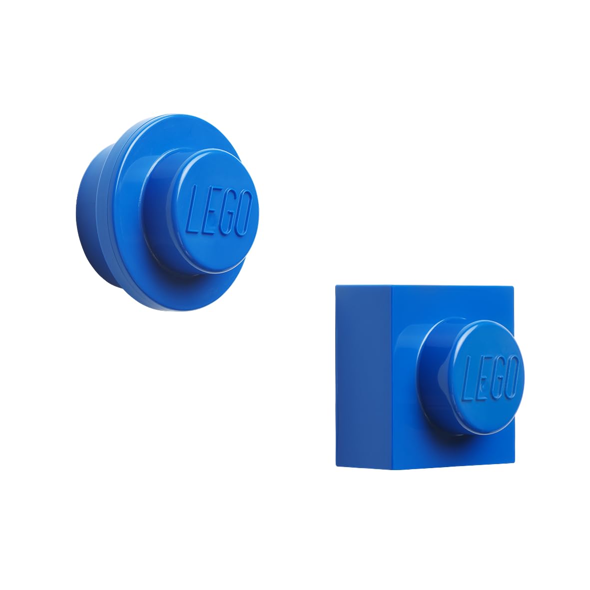 LEGO Magnet Set – Decorative and Colorful Magnets Shaped as Round and Square LEGO Elements – Ideal for Drawings, Postcards, and Notes, Bright Blue