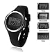 BROJET Cute Sport Girls Digital Watch,Chronograph Resin Strap Wrist Watch for Women and Kids with Alarm Black A