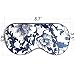 ZIMASILK Adjustable Mulberry Silk Sleep Mask Blindfold 100% Pure Mulberry Silk Eye Mask for Sleep with Bag (Blue Flower)