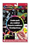 Melissa & Doug Scratch Art Magic Combo Pack with 4 Scratch Art Boards, Wooden Stylus, Stencil Sheet