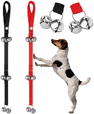 LIMNUO Puppies Dog Doorbells for Dog Housetraining and Housebreaking for Potty Training Your Puppy Black and Red