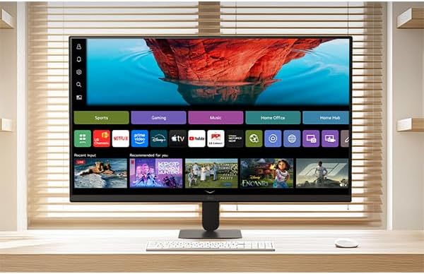 Moniteur Smart Tout-en-Un 32U701SB-B.AEU | Série U7 (2026) | 32 Pouces | Dalle VA 16:9 | UHD 3840x2160 | 60Hz | WebOs avec App de Streaming utilisables sans PC | DCI-P3 90%