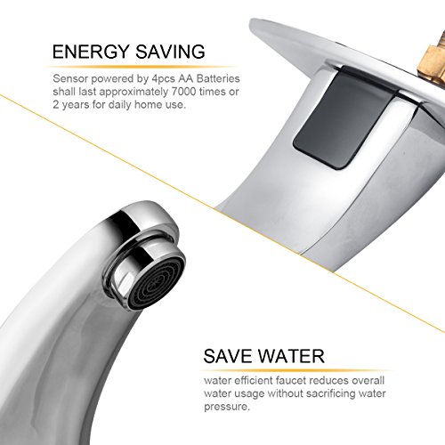Sensor Water Tap,Fy-Light Automatic Infrared Sensor Faucet Touchless Hands Free Cold Water Tap for Bathroom - Thumbnail 4