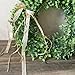 Zehui Green Leaf Wreath with Bow Door Hanging Wall Window Decoration, Small Wreath, Rustic Home Decor, Holiday Home Decor, Holiday Festival Wedding Decor.