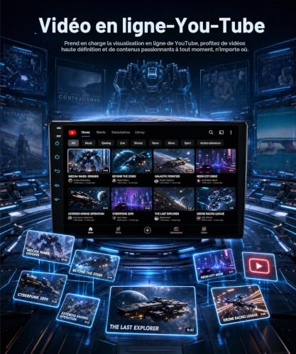 Rimoody Autoradio pour Ford Ka 2008-2014 Sans Fil Carplay Android Auto You-Tube DSP EQ Vi-Link Bluetooth FM/RDS Radio, 9 Pouces Écran Tactile Autoradio avec Mirror Link USB/AUX/MIC SWC Caméra de Recul