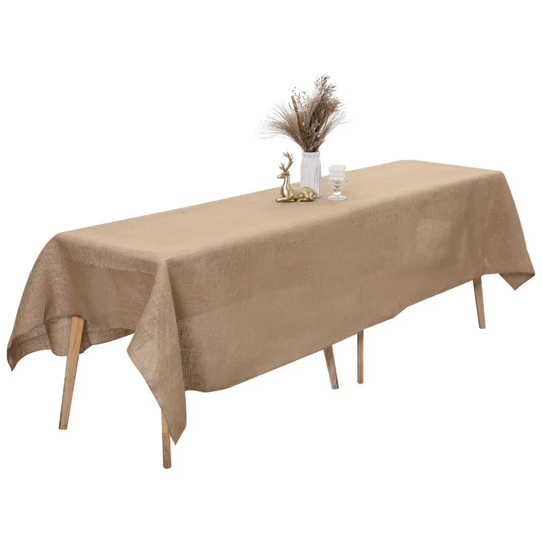 Photo 1 of ArtOFabric Natural Burlap Tablecloth 60 Inches X 108 Inches