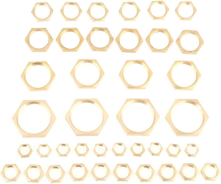 Nuts 40pcs Pipe Fitting Lock Nut G1 8 G1 4 G3 8 G1 2 G3 4 G1 Thread Pipe Fitting Brass Hex Lock Nuts Thin Nut
