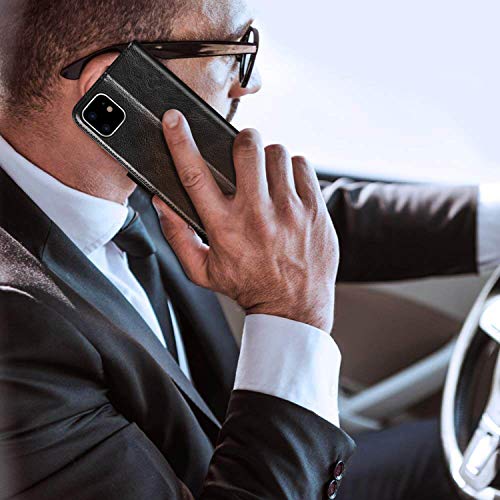 labato iPhone 11 Wallet Case, Leather iPhone 11 Case with Credit Card Holder Slot Magnetic Closure Shockproof Flip Stand Case Cover Support Wireless Charging for Apple iPhone 11 6.1 inch Black
