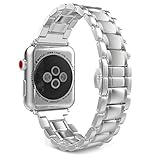MoKo Band for Apple Watch Series 1 Series 2, Stainless Steel Metal Replacement Smart Watch Strap Bracelet for Apple Watch 38mm All Models - SILVER (Not Fit iWatch 42mm 2016)