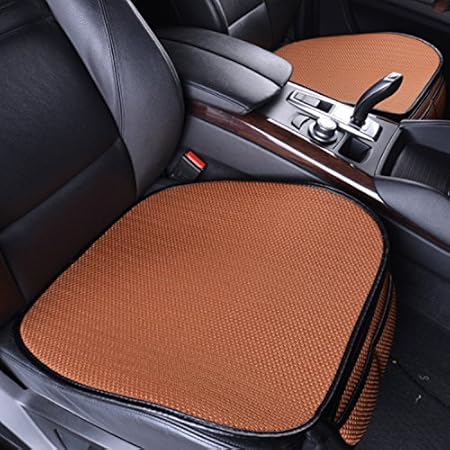 Amazon Cadi ２枚セット 夏用 前部座席用 ポケット付き 車用シートクッション シートカバー メッシュ 程よい厚みで座り心地抜群 自動車用座布団 ブラウン シートクッション 車 バイク