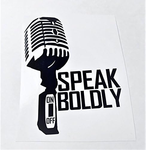 Microphone Speak Boldly | Black Vinyl Humanity Speaks Decal Art