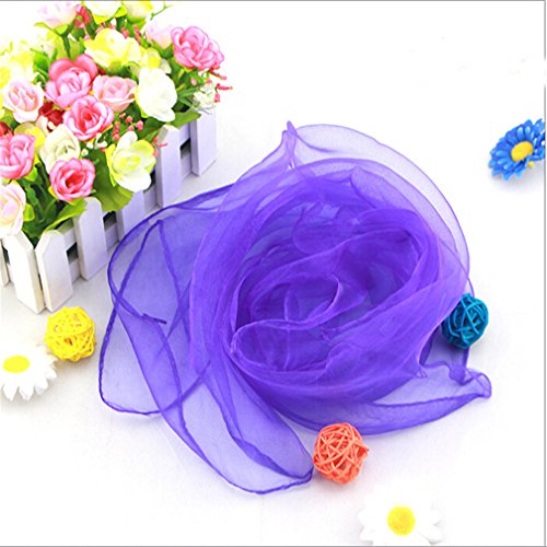 Dolland 12pcs Square Juggling Silk Dance Scarves Rhythm Band Scarf 6 Colors - Thumbnail 3