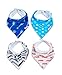 Baby Bandana Drool Bibs with Snaps For Boys & Girls Drooling and Teething,Unisex Set of 4 Absorbent Cotton, Baby Gift Dribble Bibs by Holaola