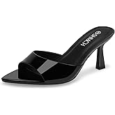 SHMCH Women’s Pointed Toe Mule Sandal Heels, Slip On Open Toe Kitten Heels for Women, Heeled Sandals Mules for Dress,Casual Outfits