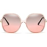 Freckles Mark 70s Super Oversize Square Sunglasses for Women Vintage Rectangular Plastic Frame