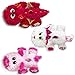 DG Kids 3 Pack Baby Stuffies Soft Plush Stuffed Animal Toys with Storage Pockets Cat Pig Dragon
