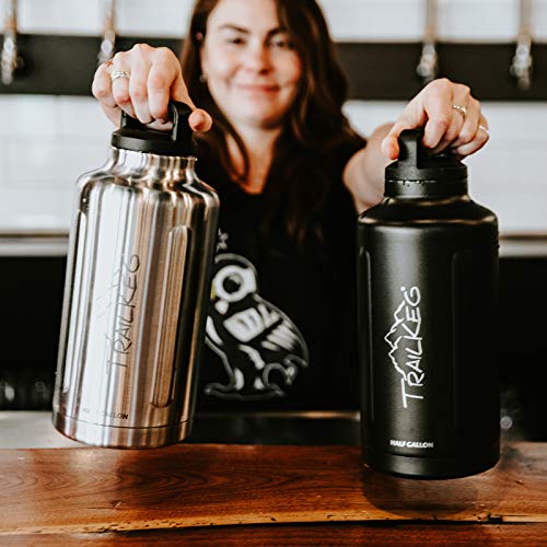 TrailKeg Half Gallon - Stainless Steel Growler for Beer - Vacuum Insulated Double Wall Design - Chrome Tap and Dual Stage CO2 Regulator - Keeps Drinks Perfectly Cold and Carbonated